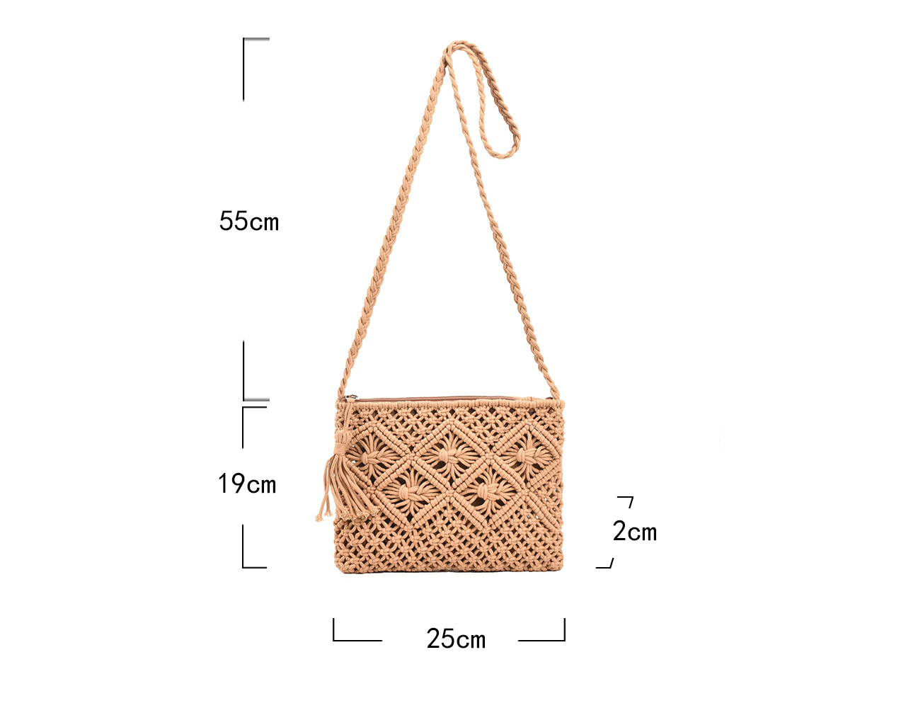 Handmade Cotton Rope Tassel Braided Bag - Image 10