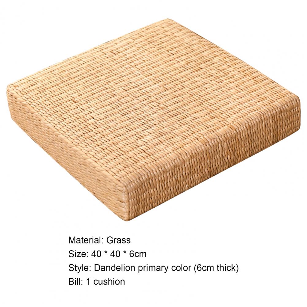 Japanese Style Square Flat Seat Tatami Straw Cushion - Image 5