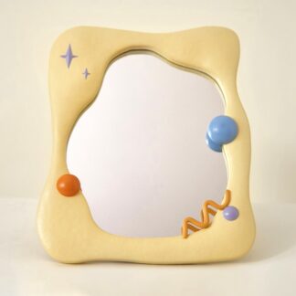 Kawaii Irregular Decorative Yellow Makeup Mirror Desktop Mirror
