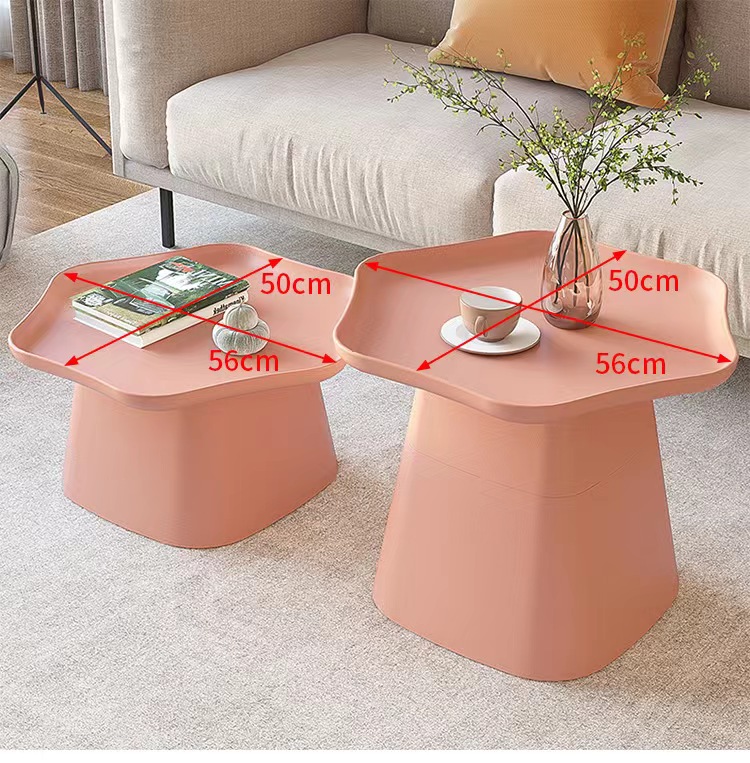 Japanese Nordic Style Coffee Table Pink Side - Image 3