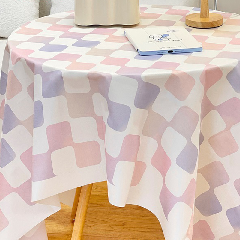 INS Style Gradient Checkerboard Plaid Dust-proof Tablecloth - Image 2