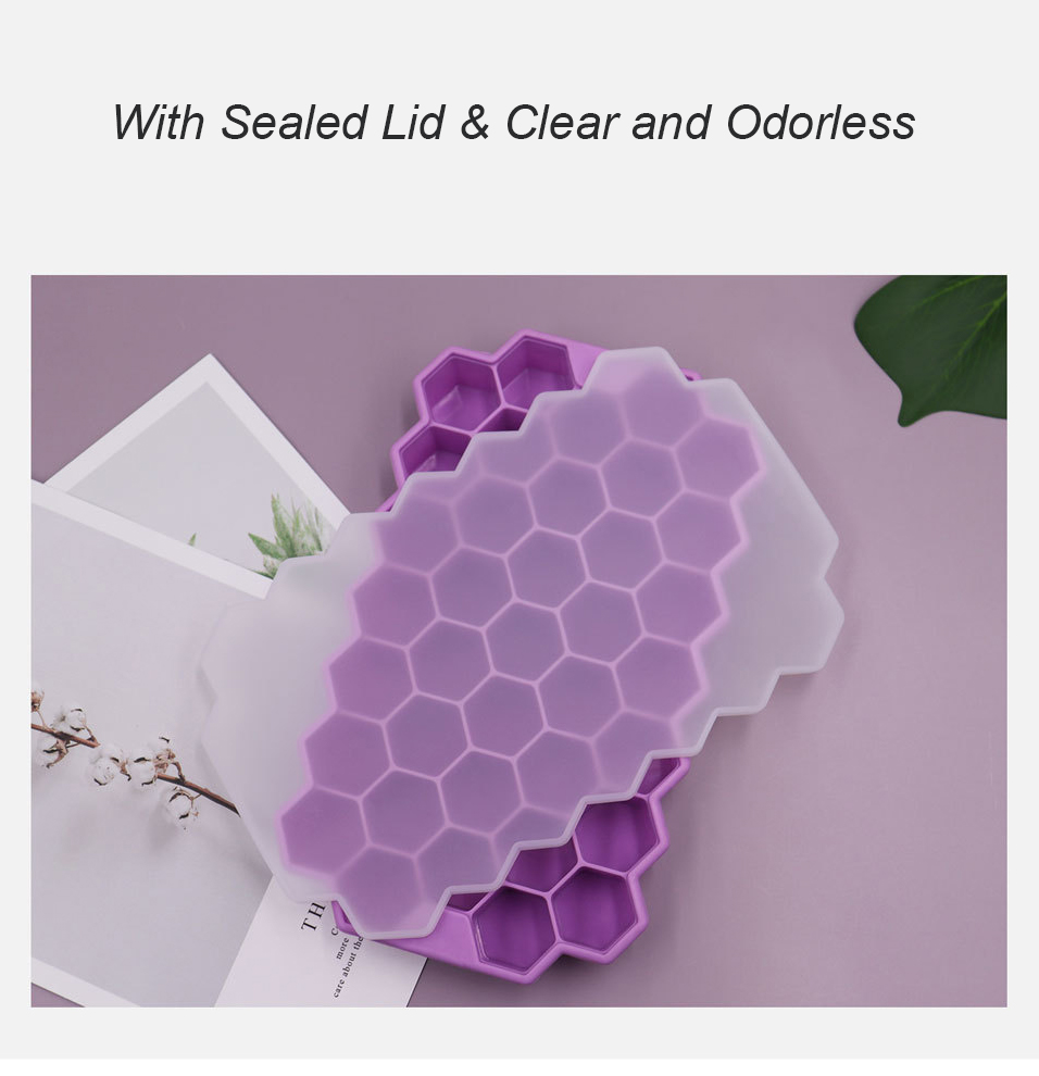 Ice Cube Tray Silicone Ice Cube Molds with Removable Lid - Image 5