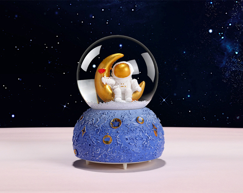 Creative Astronauts Snow Globe Luminous Crystal Ball Music Box - Image 2