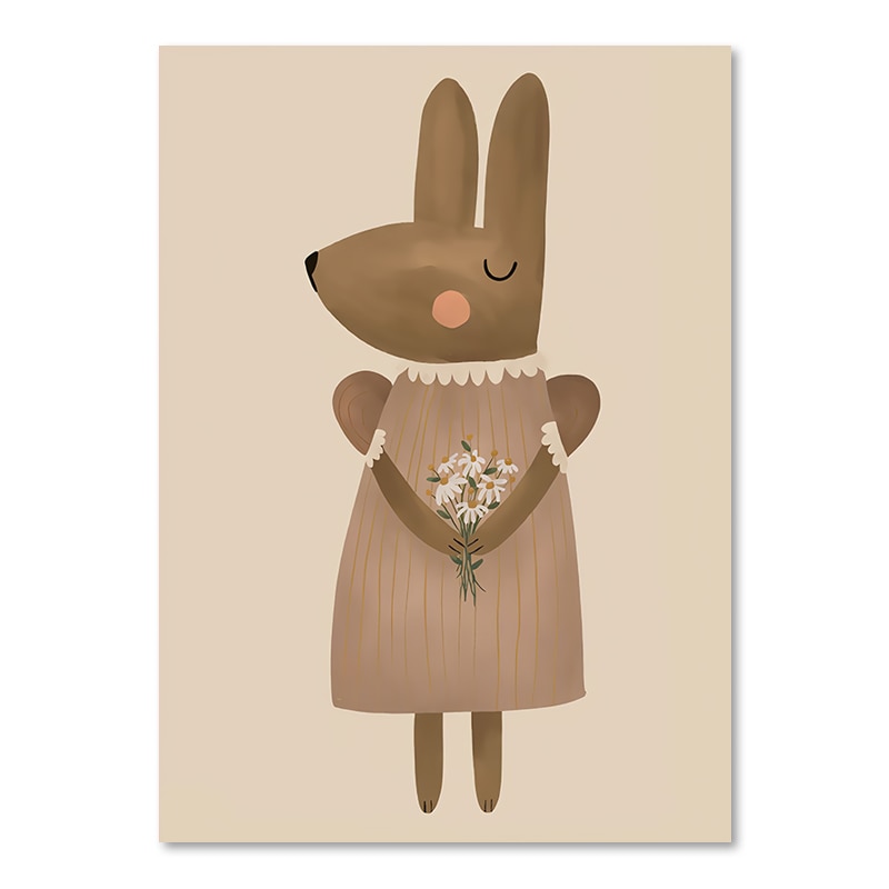 Mouse Goose Duck Nordic Cartoon Fox Rabbit Wall Art - Image 3