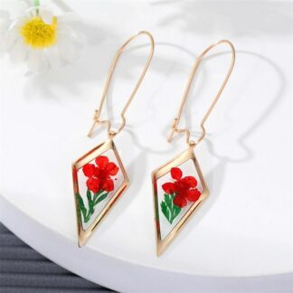 Unique Transparent Pressed Dried Flower Earrings