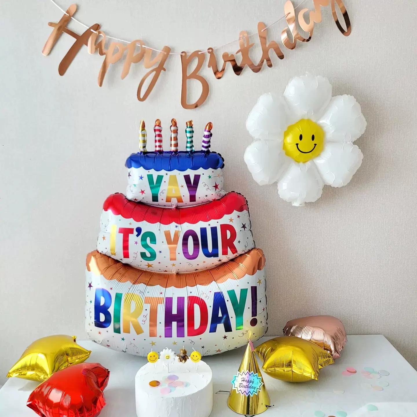 Three Layer Cake Large Birthday Balloon Birthday Party Decoration - Image 2
