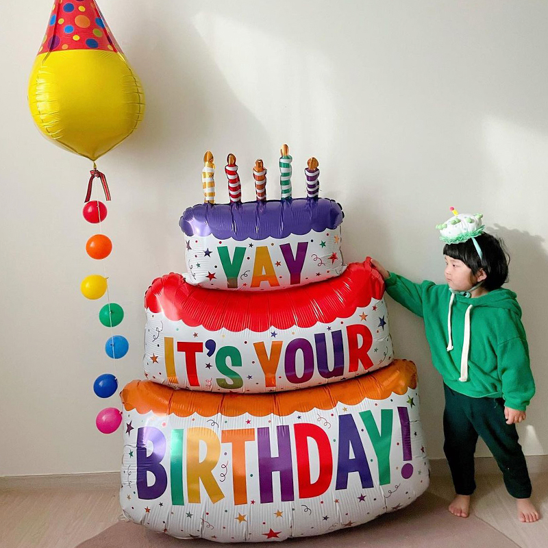 Three Layer Cake Large Birthday Balloon Birthday Party Decoration - Image 10