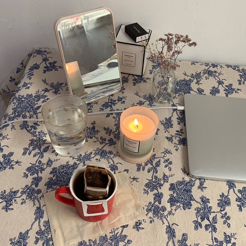 Retro Style Flower Printed Cotton Linen Tablecloths - Image 6