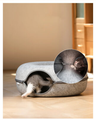 Donut Pet Cat House Interactive Play Toy Cat Bed