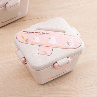 Cute Wheat Straw Student Lunch Box
