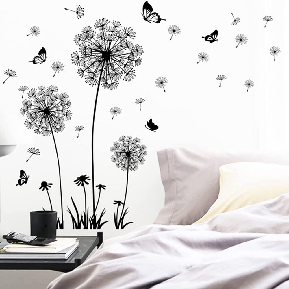 Black Dandelion Butterflies Wall Stickers - Image 5