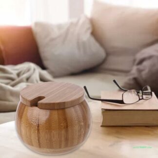 Natural Wooden Salt Box Spice Jar