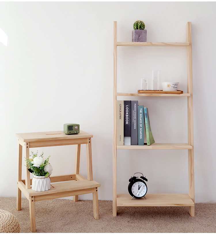 Solid Wood Multilayer Ladder Shaped Storage Rack - Image 3