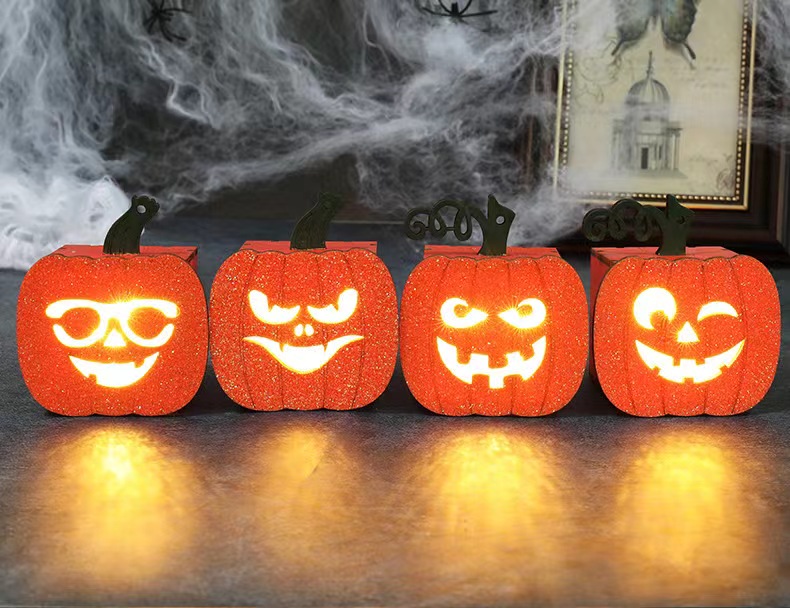 4PCS Halloween Glowing Jack-o-lantern LED Lights Home Decorations - Image 3