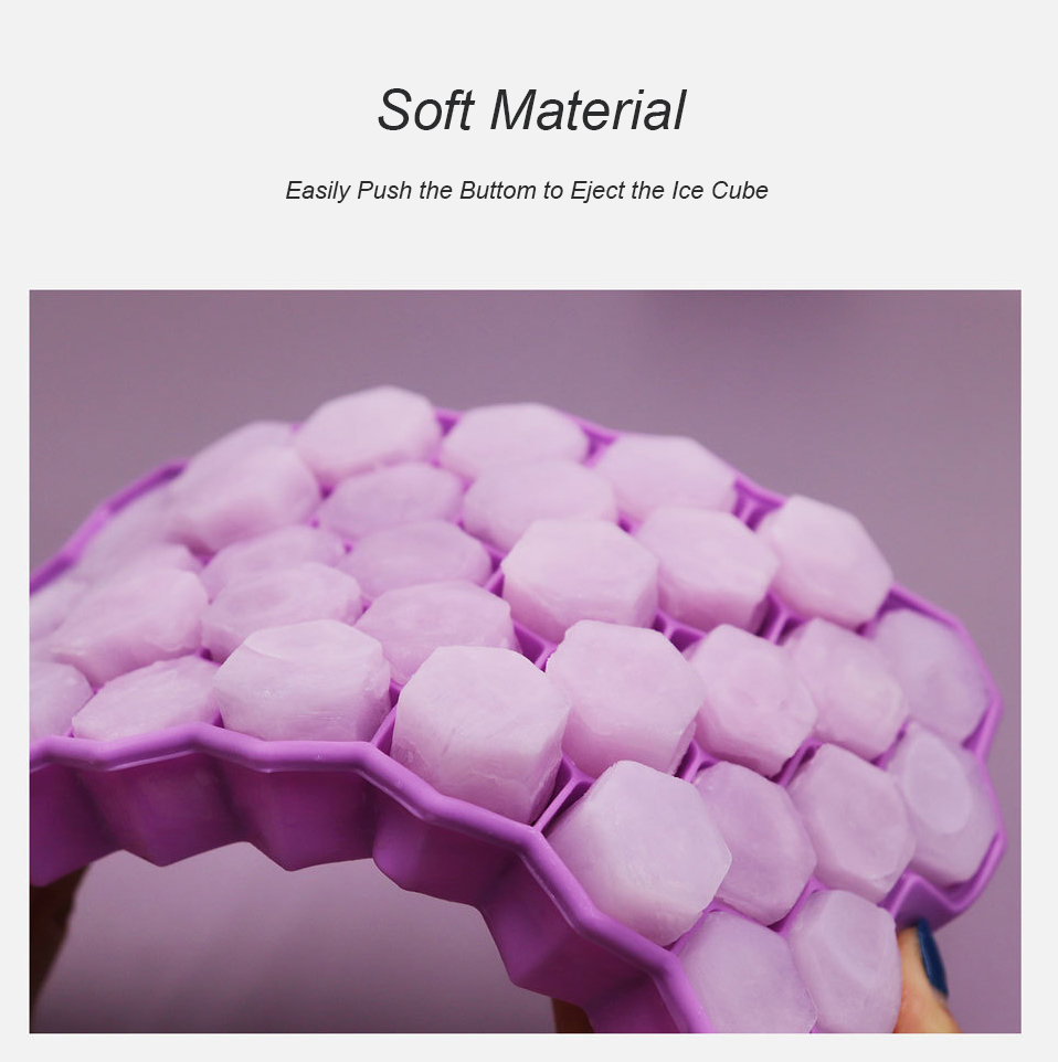 Ice Cube Tray Silicone Ice Cube Molds with Removable Lid - Image 2