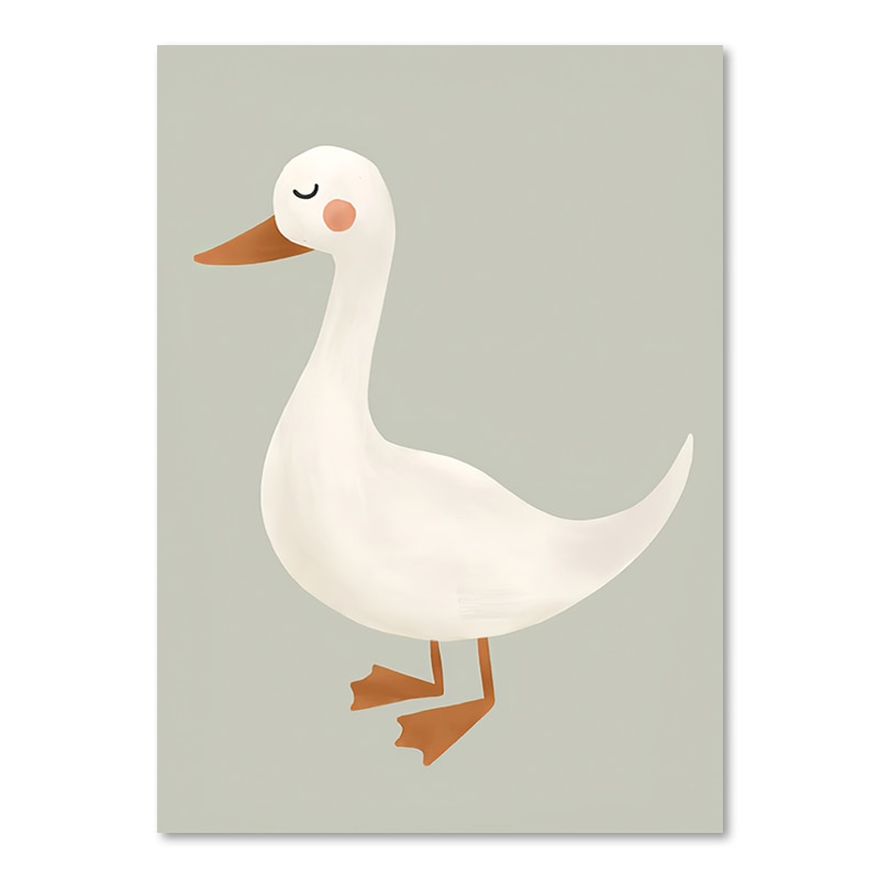 Mouse Goose Duck Nordic Cartoon Fox Rabbit Wall Art - Image 4