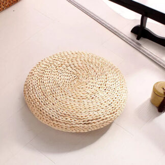 40cm Round Natural Weave Straw Handmade Floor Cushion Yoga Seat Mat
