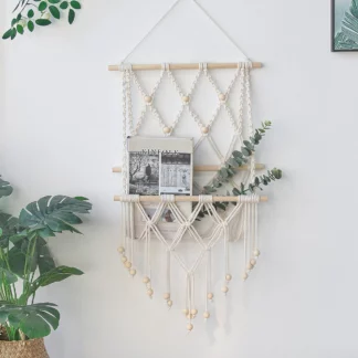 Macrame Bookshelf Boho Home Decor