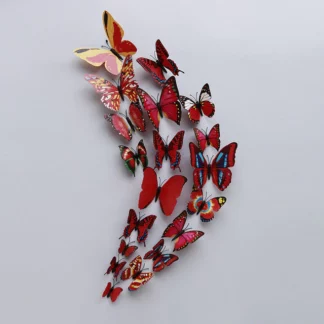 12 Pcs 3D Butterfly Wall Stickers PVC Self Adhesive Wall Sticker