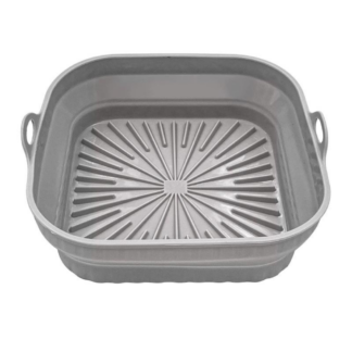 Air Fryer Silicone Basket Foldable Mold Airfryer, Gray Square