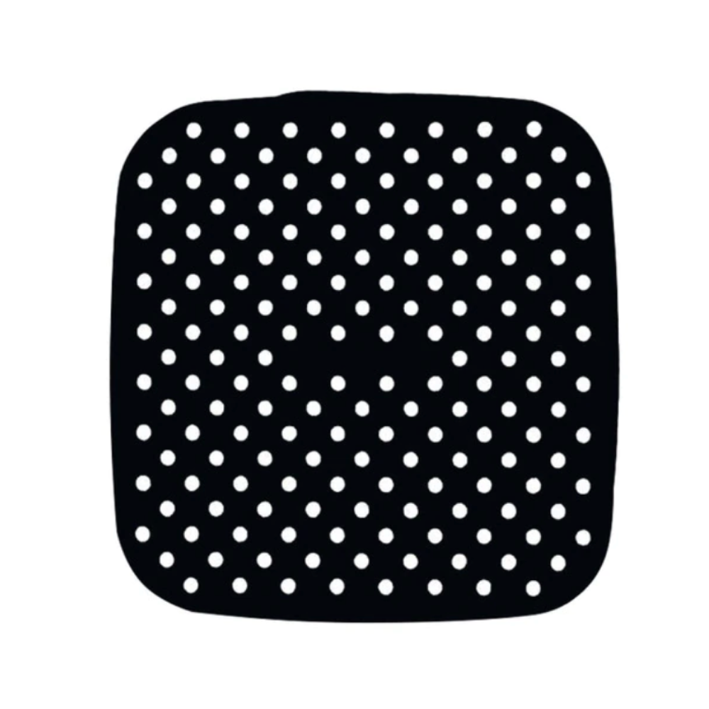 Reusable Air Fryer Silicone Accessories, 7.5 Inch Square, Black