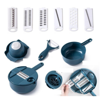 Kitchen Multifunctional Salad Utensils, Manual Shredder, Blue