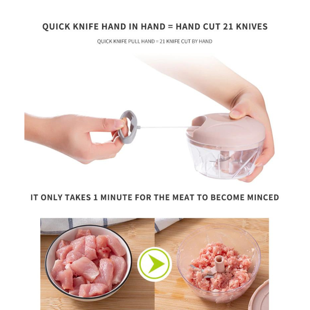 Kitchen Cooking Machine Multi-Function Hand Pull Garlic Press, Pink - Image 5