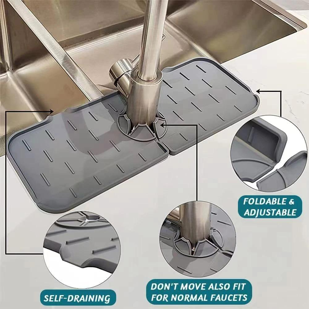 Kitchen Faucet Absorbent Mat, Grey - Image 3