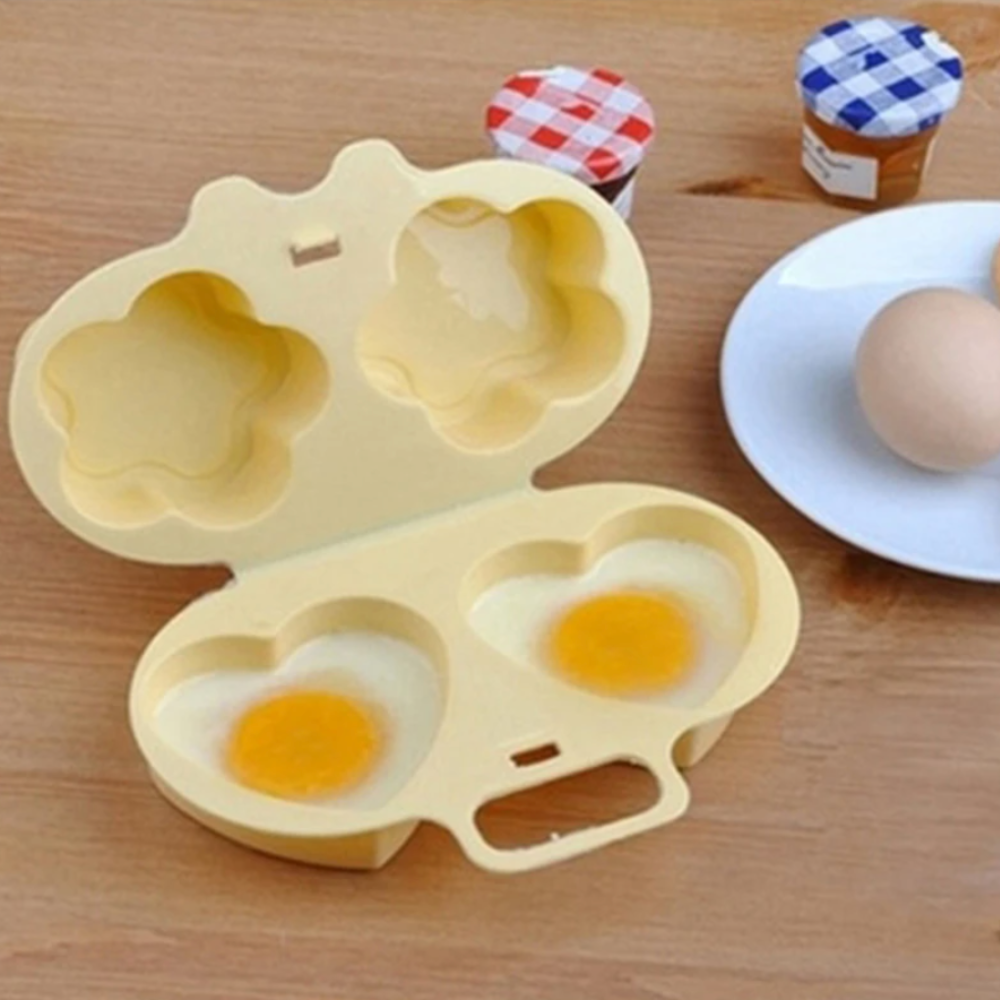 Home Kitchen Microwave Oven Heart & Flowers Shape Egg Steamer - Image 2