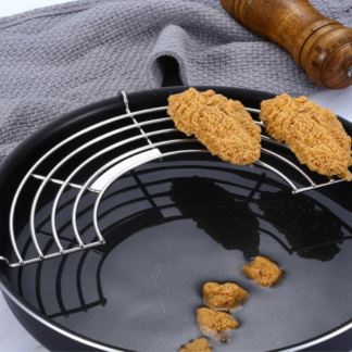 Durable Rust-proof Stainless Steel Semi-circular Frying Pan, 28cm