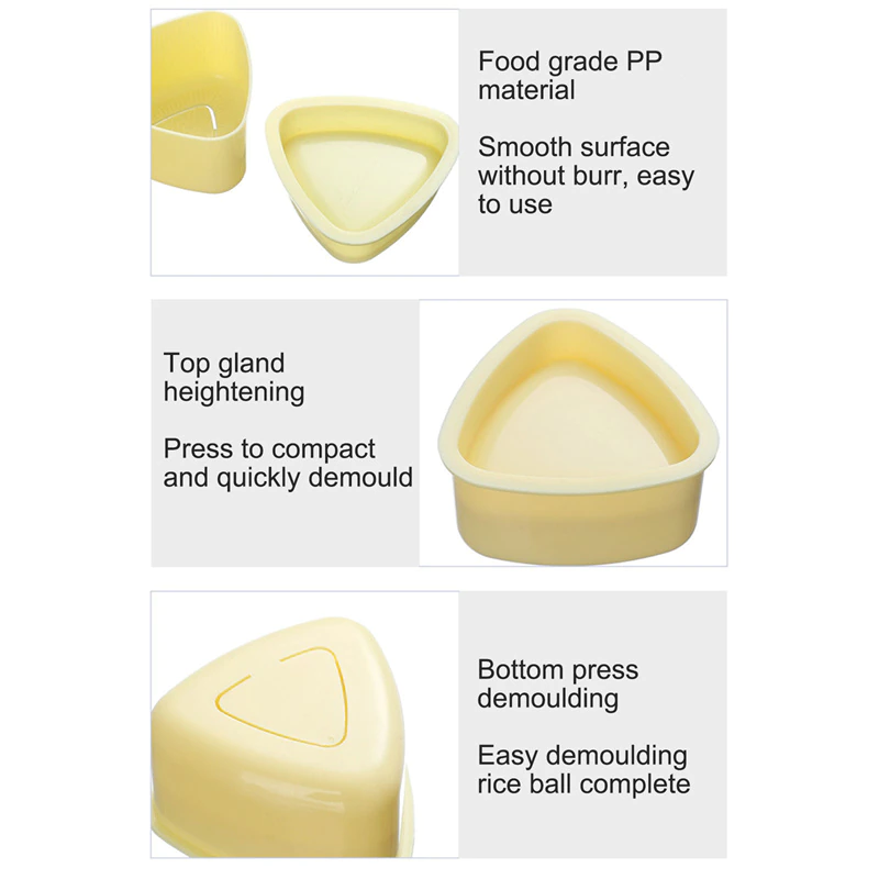 Food Press Sushi Maker Mold Japanese Home Kitchen Bento Accessories Tools, Yellow - Image 4