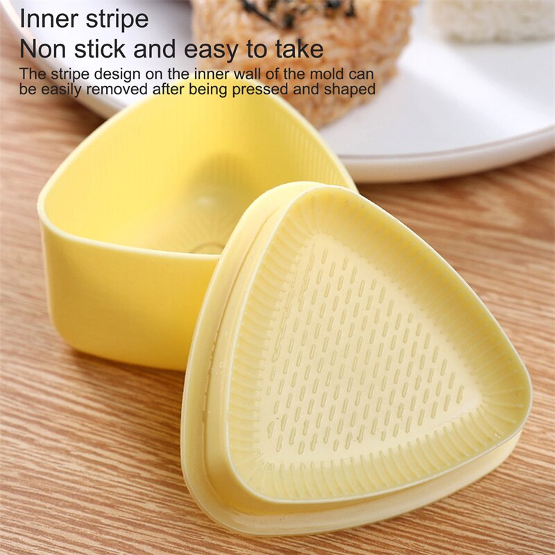 Food Press Sushi Maker Mold Japanese Home Kitchen Bento Accessories Tools, Yellow - Image 2