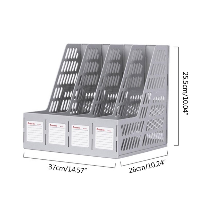 File Holder with 4 Vertical Compartments Large Capacity - Image 4