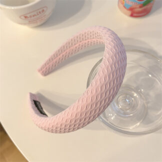 Twilled Headbands Wide Padded Hair Hoop, Light Pink