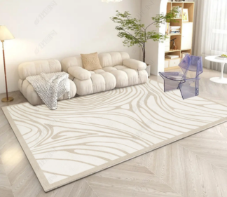 Japanese Beige Line Carpet Luxury Home Decoration Rug