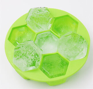 Green Hexagon Ice Cube Tray Silicone BPA Free with Lid