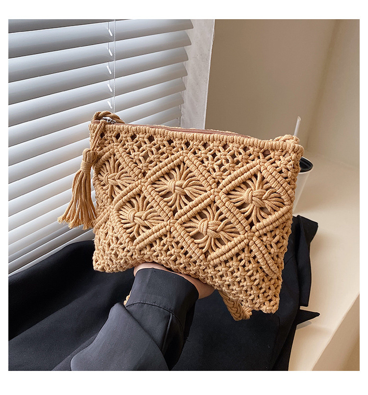 Handmade Cotton Rope Tassel Braided Bag - Image 7