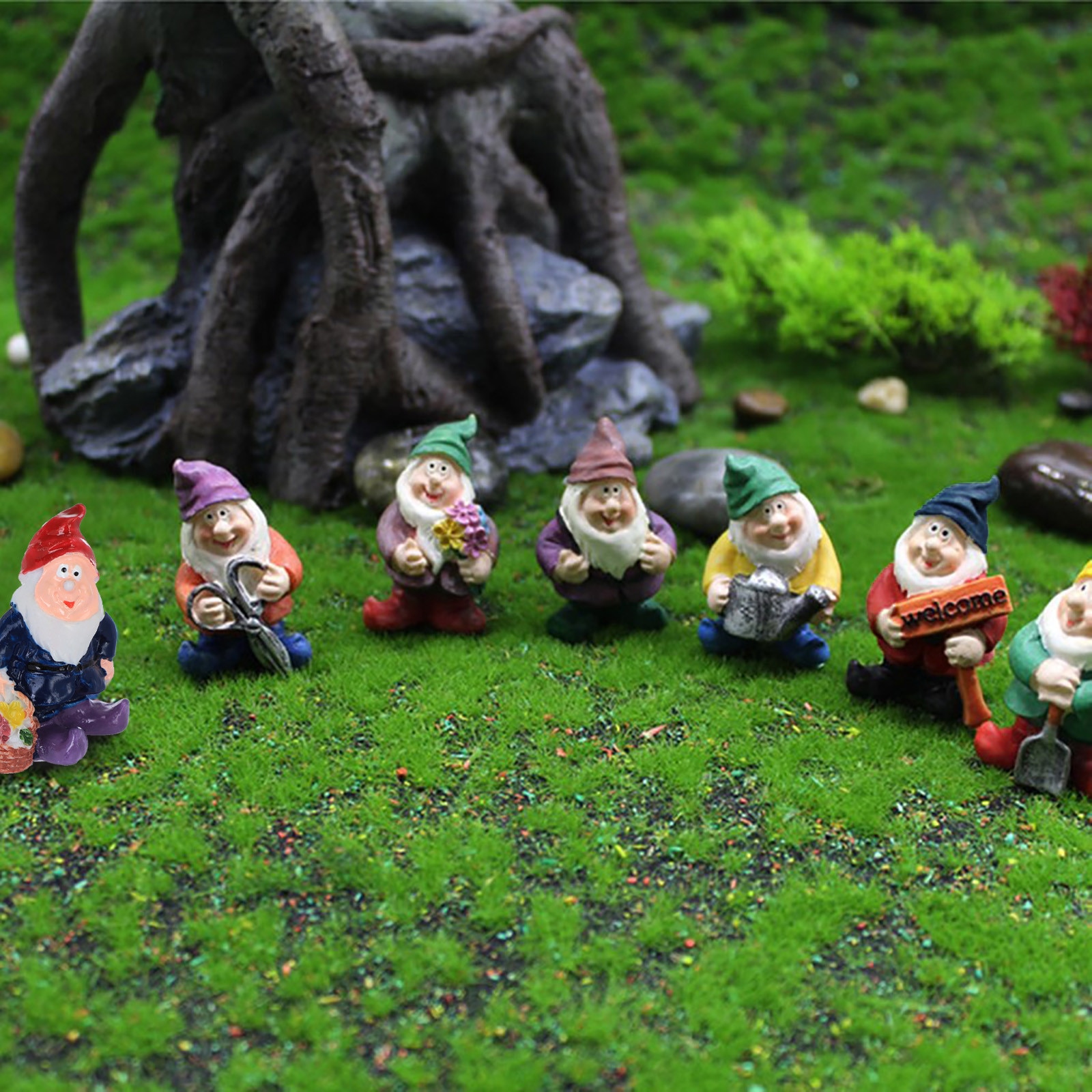 3PCS Little Gnome Figurines In The Funny Resin Fairy Garden - Image 3