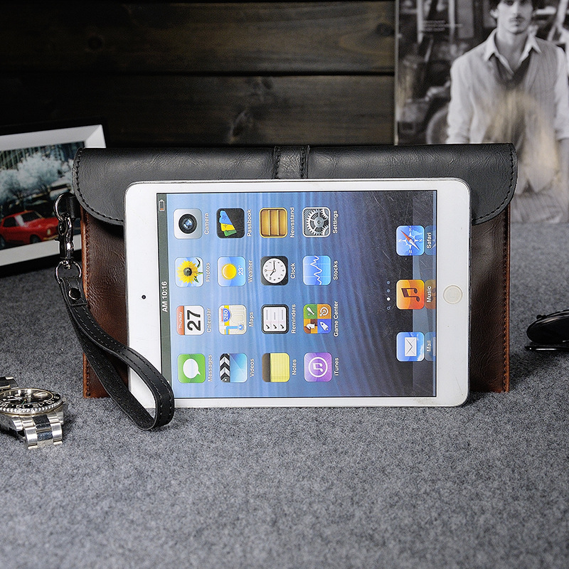 Vintage Horse Leather Men Handbag Envelope Clutch - Image 7