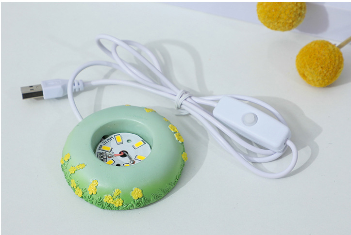 3D Carnation Flower Crystal Ball Night Light with Glowing Base - Image 3