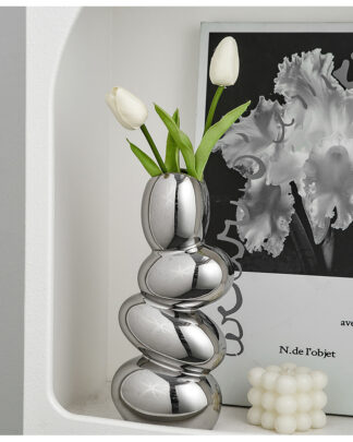 Art Nordic Style Cobble Vase Dried Flower Decorative