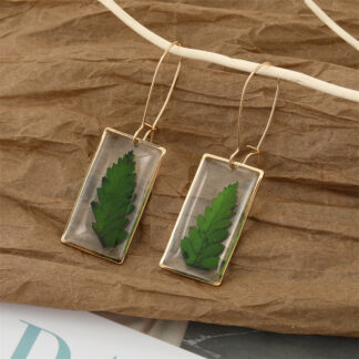 Creative Unique Colorful Dried Flower Resin Epoxy Earrings