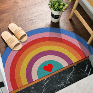Semicircle Rainbow PVC Waterproof Ant-Slip Door Mats