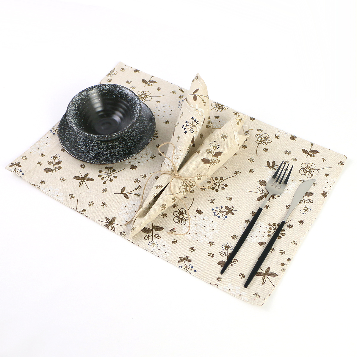 Set of 6 Floral Printed 40x40CM Serving Cloth Napkins - Image 2