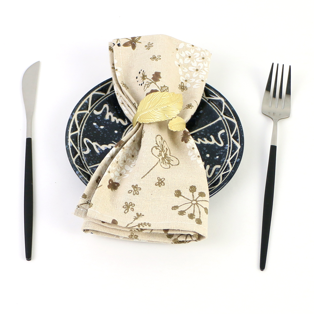 Set of 6 Floral Printed 40x40CM Serving Cloth Napkins - Image 3