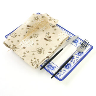 Set of 6 Floral Printed 40x40CM Serving Cloth Napkins