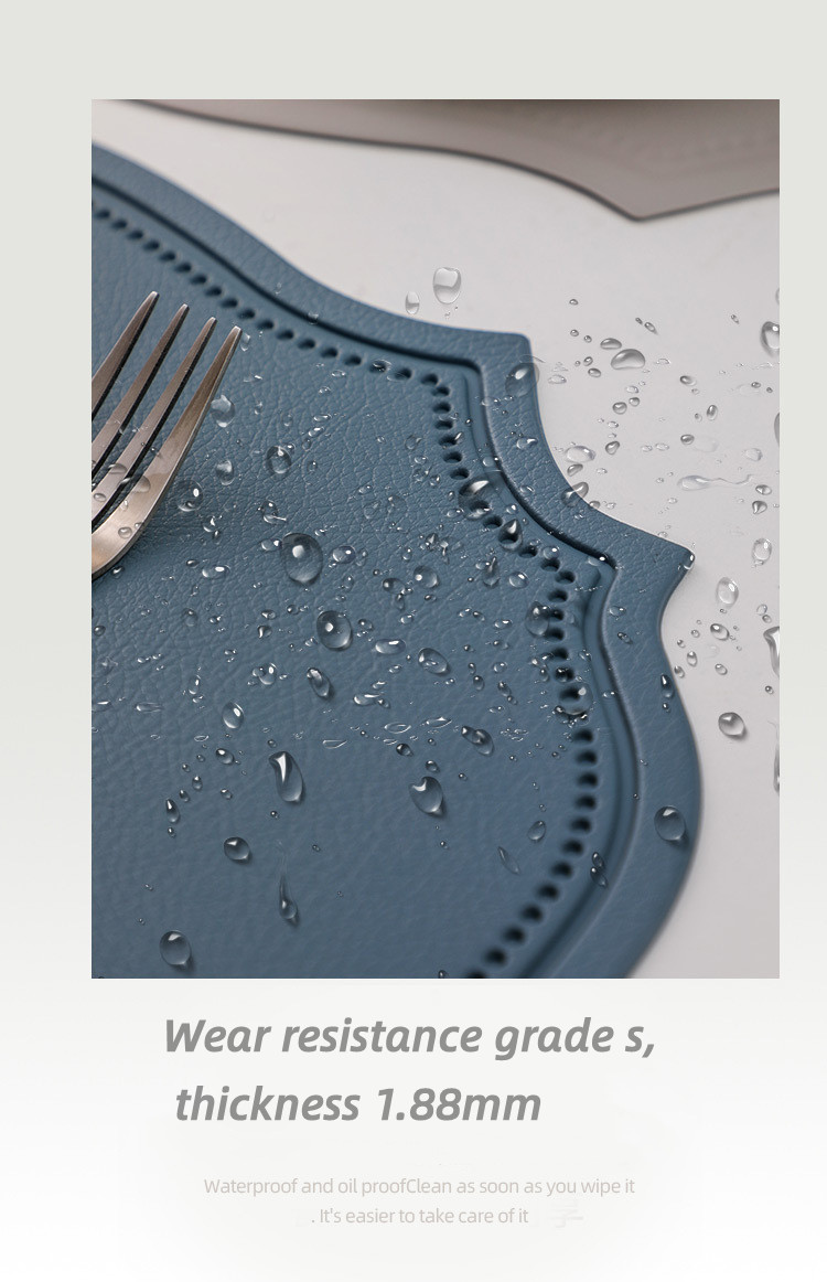 Retro Light Luxury Leather Table Mat Kitchen Decoration - Image 3