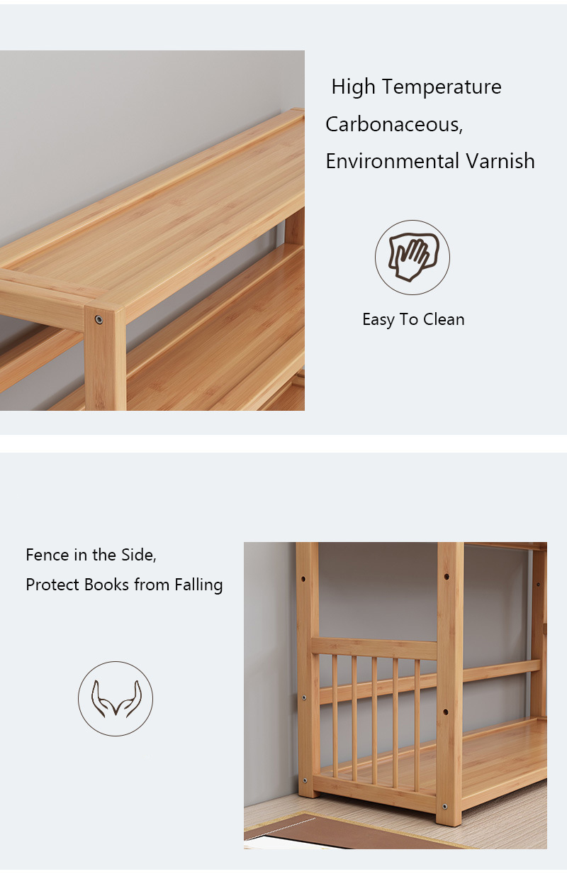 Wooden Bookshelf Office Student Stationery Organizer - Image 3