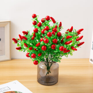 Simulated plant pepper, red fruit, cherry tree, home decoration