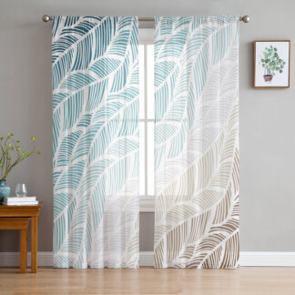 Summer Beach Texture Voile Sheer Curtains